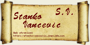 Stanko Vančević vizit kartica